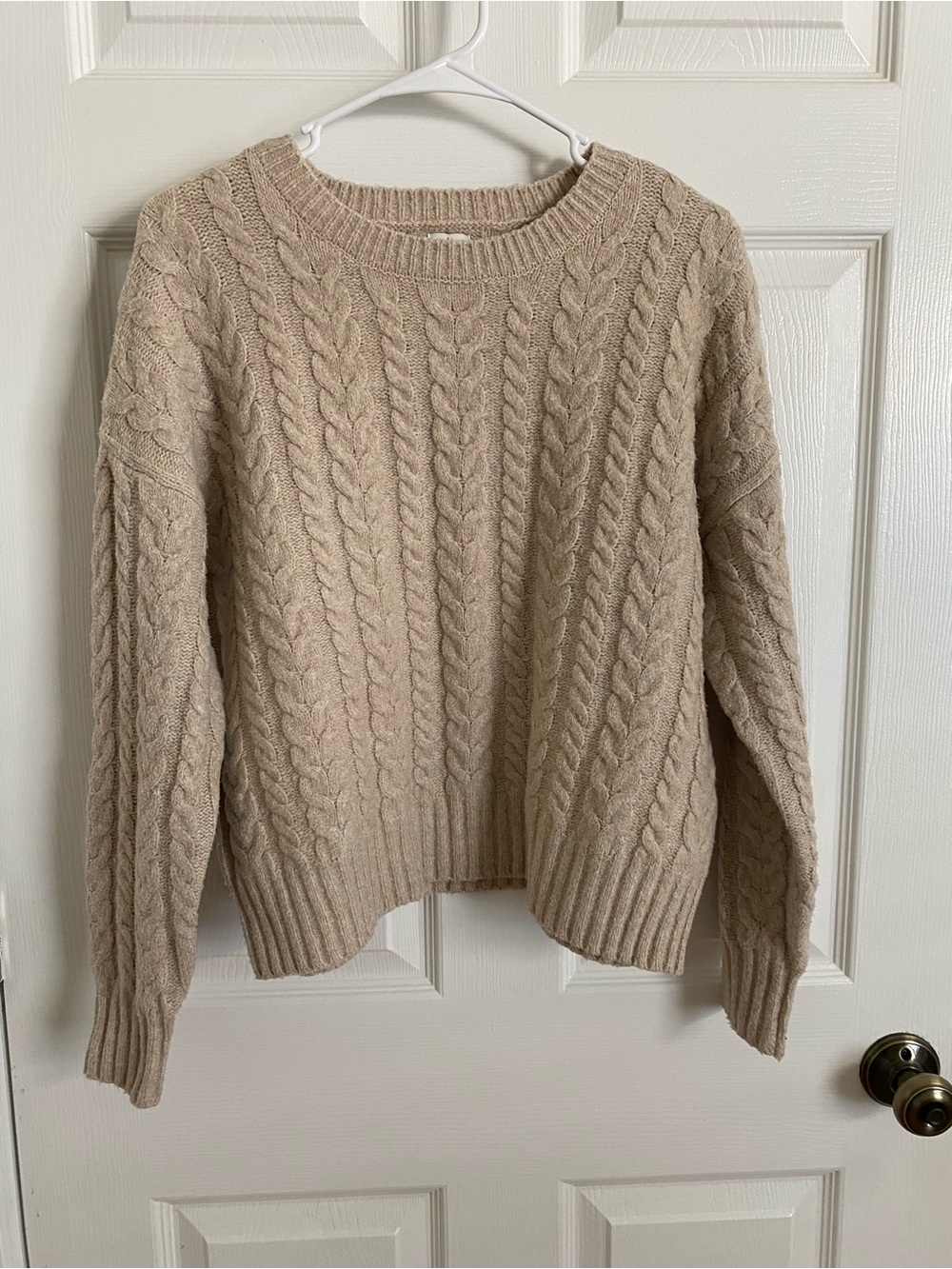 Joie Beige/Oatmeal Cable Knit Crewneck Sweater – Size M